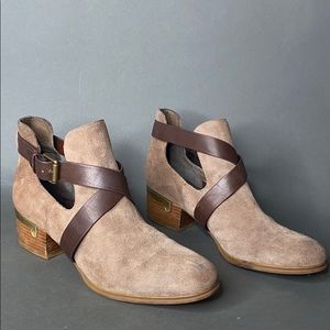 Isola Suede Wrapped Booties Size 9